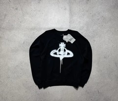 Vivienne Westwood Black Big Logo New Sweatshirt Luxury