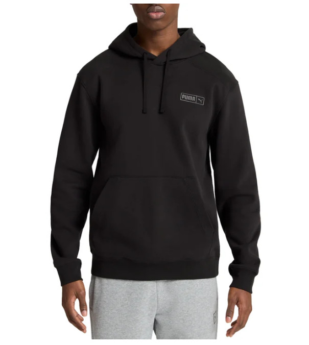 PUMA Men’s Fleece Hoodie Regular Fit Kangaroo Front Pocket Black Size XXL