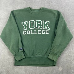 York College Jansport Mens XS Green Crewneck Sweatshirt Collegiate Logo