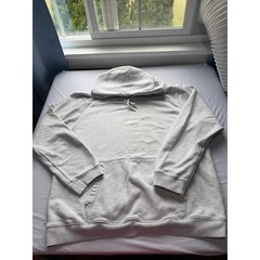 Gap Sweats Mens Hoodie Large Light Gray Pullover Fleece Kangaroo Pocket L