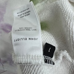 John Elliott Hoodie Mens 1 White Green Purple Tie-Dye Cotton French Terry