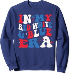 In My Red White And Blue Era Retro 4th of July Unisex Crewneck Sweatshirt