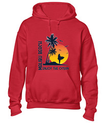 MALIBU BEACH ENJOY THE OCEAN HOODY HOODIE SUMMER HOLIDAY CASUAL CLOTHING TOP