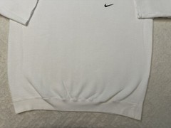 Vintage 1990s 90s Nike Swoosh Basic Blank Cropped Baseball Sleeve Sweatshirt S M