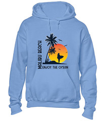 MALIBU BEACH ENJOY THE OCEAN HOODY HOODIE SUMMER HOLIDAY CASUAL CLOTHING TOP