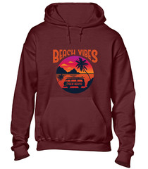 BEACH VIBES HOODY HOODIE SUMMER HOLIDAY CASUAL CLOTHING FASHION GIFT TOP