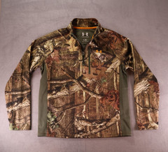 Under Armour Men’s LARGE 1/4 Zip Pullover Scent Control Camo Hunting Mossy Oak