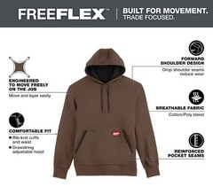 Men’s Brown Midweight Cotton/Polyester Long-Sleeve Pullover Hoodie Large/X-Large