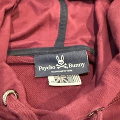 Psycho Bunny Burgundy Logo Patch Pullover Hoodie Men M