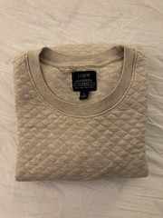 J.Crew Mercantile Quilted Crewneck Pullover Sweatshirt Oatmeal L Mens