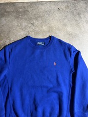 Vintage 90s Polo Ralph Lauren Sweatshirt Mens Size Large Blue W/ Orange Horse