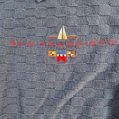 Shirts Hawaii San Francisco Sweatshirt Mens Small Navy Blue Nautical Textured