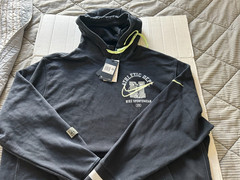 NIKE ATHLETIC DEPT SIZE 2XL STNDR FIT BLACK PULL OVER HOODIE.SEE DESCRIPTION