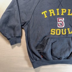 Triple Five Soul TFS Embroidered Hoodie XL Y2K Streetwear Navy Spell Out VTG