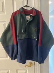 Vintage Bugle Boy Sweatshirt Men’s L Color Block Quarter Zip Preppy Pullover 90s