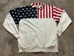 ESY Sweatshirt Men XL American Flag Full-Zip with 8 Sewn Vietnam Veteran Patches