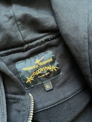 Vivienne Westwood Anglomania Black Zip Hoodie Yellow Orb Sword Logo Size XL
