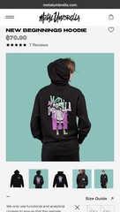 Metal Umbrella Men’s Pullover Hoodie Sweater Black XXS extra Extra Small