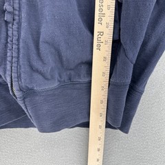 Y2K Gap Navy Blue Full Zip Hoodie Lightweight 100% Cotton Slub Sweatshirt L VTG