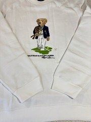 NWT Polo Ralph Lauren Wimbledon Bear Tennis White Logo Sweatshirt Size 2XL