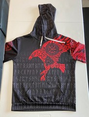 Viking Armor Raven Hoodie Mens Large Polyester/spandex Blend