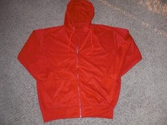 Vintage 80s POLYESTER FOAM FILLED full zip front red athletic Hoodie XL 46