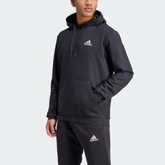 adidas Men’s Essentials Fleece Hoodie, Black/White, X-Large