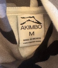NEW Akimbo Mens M~Pullover Hoodie Sweatshirt ORGANIC Cotton~B&W Camouflage CAMO