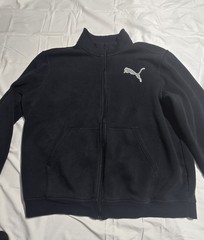 Puma Black Fleece Full Zip Collared Sweatshirt Jacket w/ Pockets Logo 2XL