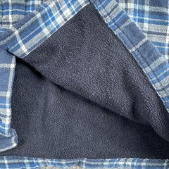 L.L.Bean Fleece Lined Flannel Hoodie Mens Medium Blue Plaid Button Front