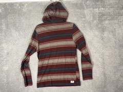 Vans Hoodie Mens Medium Red Striped Heritage Lightweight V Neck Pullover Jersey