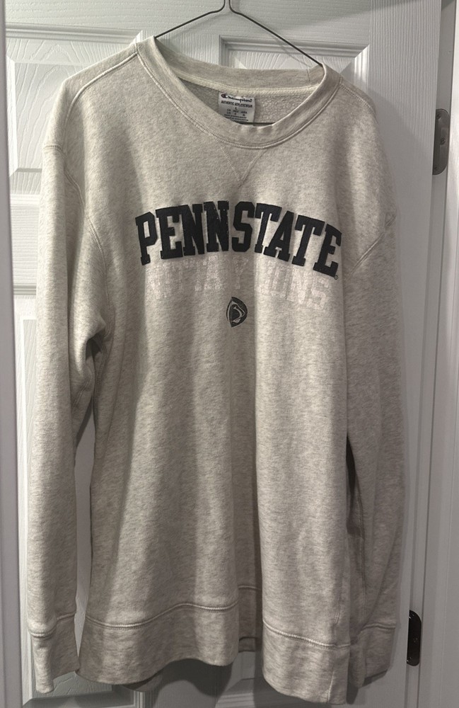 Vintage Penn State Champion Crewneck Sweatshirt Large Felt Letter Spell Out Read