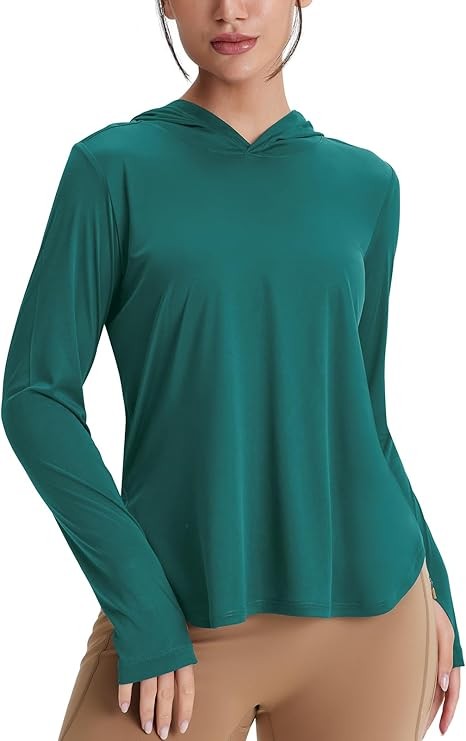 Women’s Sun Hoodie Long Sleeve Hiking Shirts UV Sun Protection UPF 50+Lightweigt