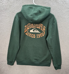 Quiksilver Sweatshirt Adult Small Green Hoodie Pullover Skater Surfer Grunge NEW