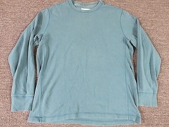 Eddie Bauer Thermal Shirt Mens XL Tall Green Round Neck Long Sleeve Pullover