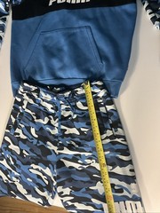 Puma Blue Black White Camo Hoodie & Pants Size Large & S Unisex Sweat Suit