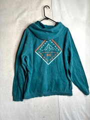 Under Armour Hoodie Mens Large Blue Fleece Lined Pockets Ribbed Hem Drawstring