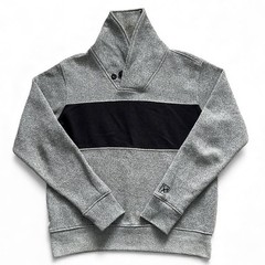 Marc Ecko Sweatshirt Mens Medium Gray Black Pullover Shawl Collar Streetwear