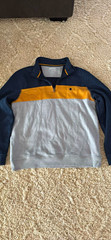 IZOD Advantage Performance 1/4 Zip Fleece Colorblock Mock Neck Sweatshirt L