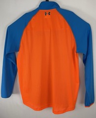 Under Armour Mens Quarter Zip Pullover Blue Orange Fitted All Season Gear XLT