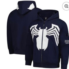 Spider-Man Venom Symbiote Team Liquid Marvel Zip Hoodie Navy XXS NWT
