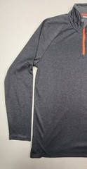 Tapout Pullover Mens L Gray Orange 1/4 Zip Long Sleeve Lightweight Jacket