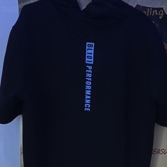 BL101 Men’s Black Pullover Hoodie L Regular Graphic Print Logo Drawstring Hooded