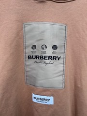 Men’s BURBERRY Owie Label Logo Appliqué Designer Hoodie Tan Sweatshirt Medium