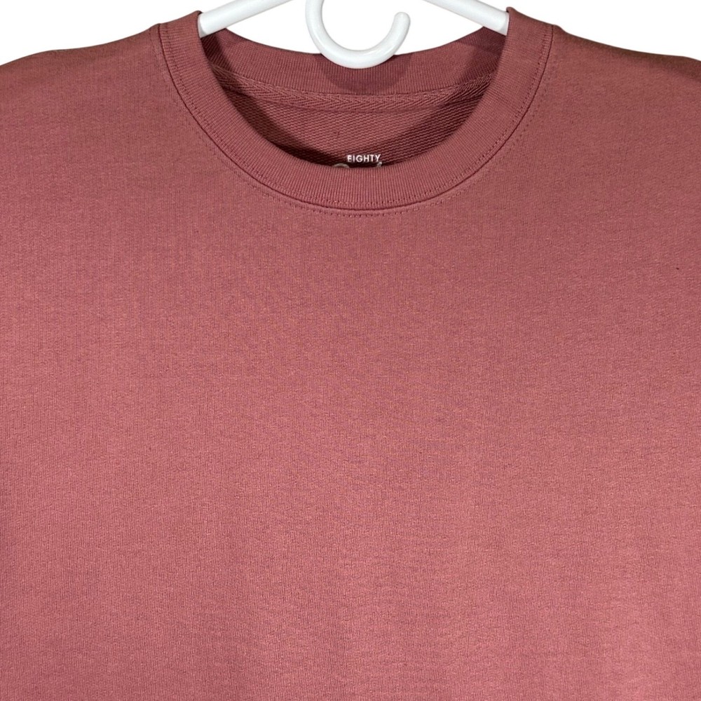 Eighty Eight Brand Mens Short Sleeve Sweatshirt Mauve Pink Crew Neck Medium NEW