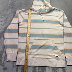 Quiksilver Great Otway Pullover Hoodie Mens Striped Textured Knit Pullover Sz M