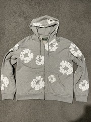 AUTHENTIC Denim Tears Grey Full Zip Hoodie Size Medium