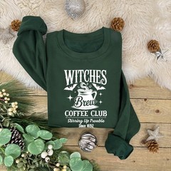 Witches Brew Coffee Club Jumper | Autumn Sweatshirt | Halloween Theme Jumper