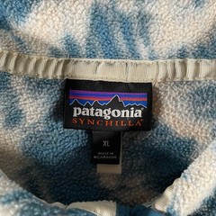 Patagonia Men’s XL Synchilla Snap-T Pullover Geometric Tidal Blue Tie-Dye
