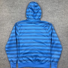 Burton Hoodie Sweatshirt Mens Small Blue Full Zip Fleece DRYRIDE Logo Stripe